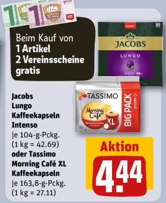 Jacobs Lungo Kaffeekapseln Intenso oder Tassimo Morning Café XL Kaffeekapseln