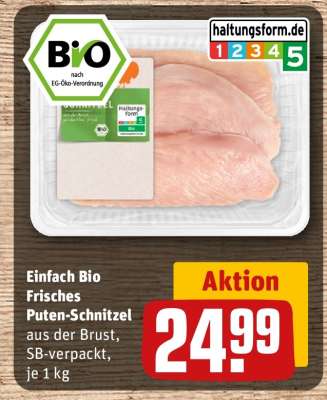 Einfach Bio Frisches Puten-Schnitzel