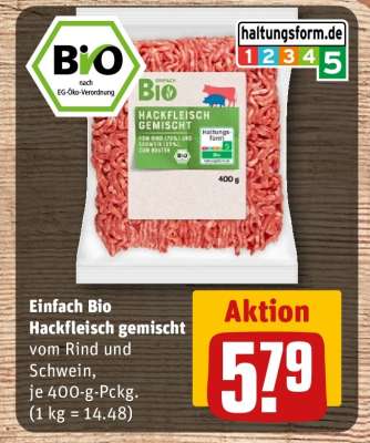 Einfach Bio Hackfleisch gemischt