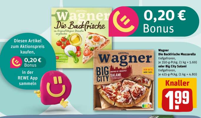 Wagner Die Backfrische Mozzarella tiefgefroren