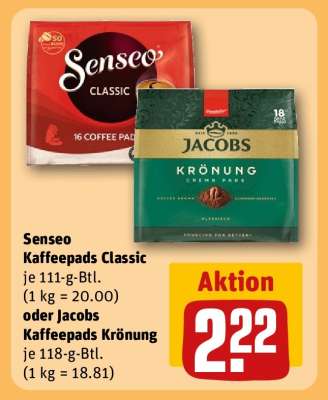 Senseo Kaffeepads Classic oder Jacobs Kaffeepads Krönung
