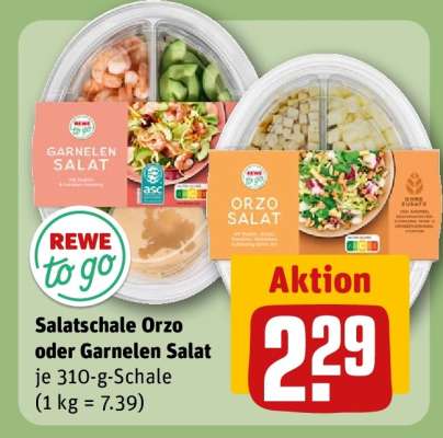 Salatschale Orzo oder Garnelen Salat