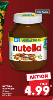 NUTELLA Nuss-Nugat-Creme Brotaufstrich je 1-kg-Glas