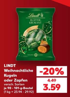 LINDT Weihnachtliche Kugeln oder Zapfen
