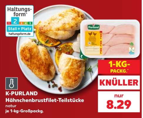 K-PURLAND Hähnchenbrustfilet-Teilstücke natur