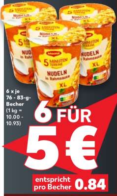 5 MINUTEN TERRINE NUDELN in Rahmsauce XL