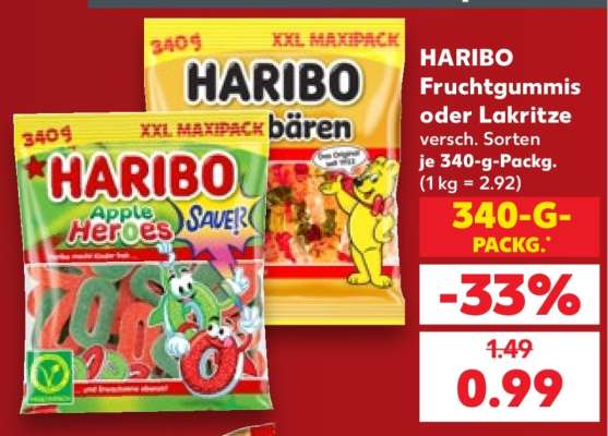 HARIBO Fruchtgummis oder Lakritze