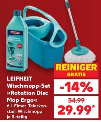 LEIFHEIT Wischmopp-Set »Rotation Disc Mop Ergo«