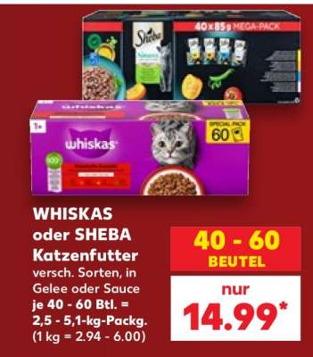 WHISKAS oder SHEBA Katzenfutter