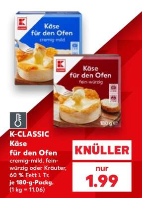 K-CLASSIC Käse für den Ofen