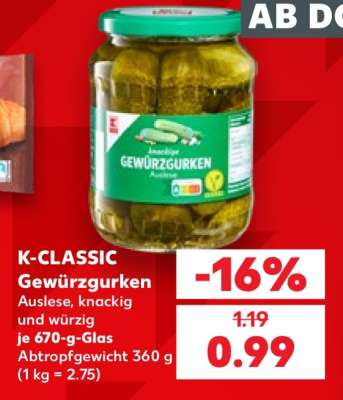 K-CLASSIC Gewürzgurken