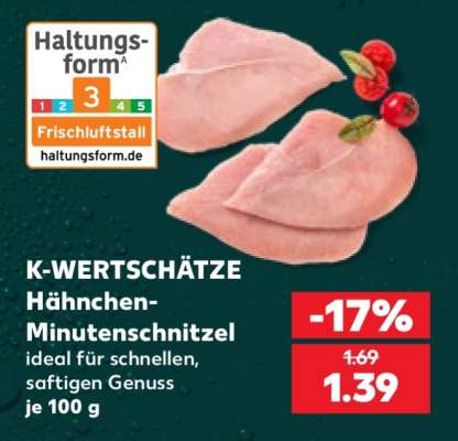 K-WERTSCHÄTZE Hähnchen-Minuten­schnitzel