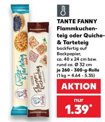 Tante Fanny Flammkuchenteig oder Quiche & Tarteteig