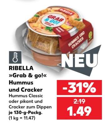 RIBELLA »Grab & go!« Hummus und Cracker