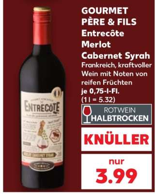 GOURMET PÈRE & FILS Entrecôte Merlot Cabernet Syrah