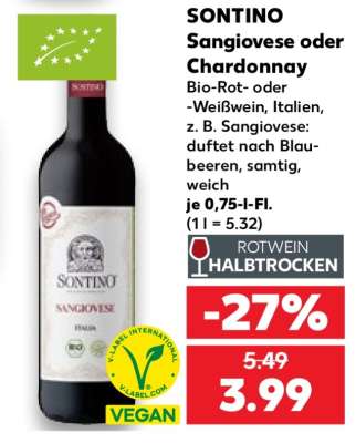 SONTINO Sangiovese oder Chardonnay