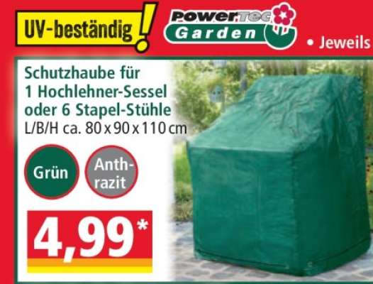 Schutzhaube für 1 Hochlehner-Sessel oder 6 Stapel-Stühle
