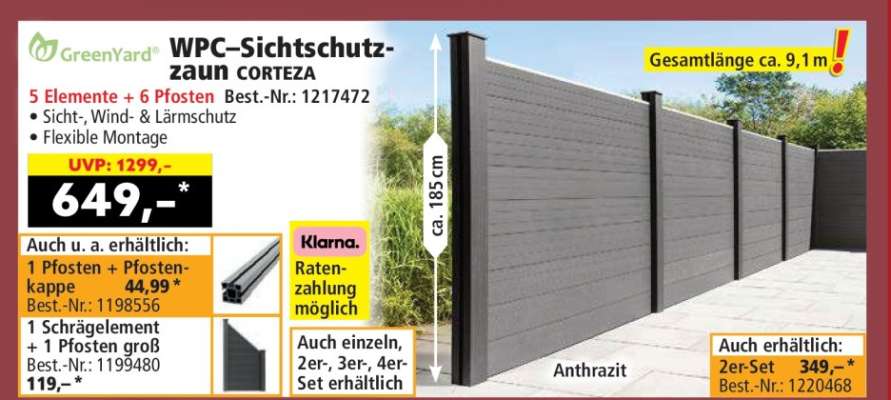 WPC-Sichtschutzzaun CORTEZA
