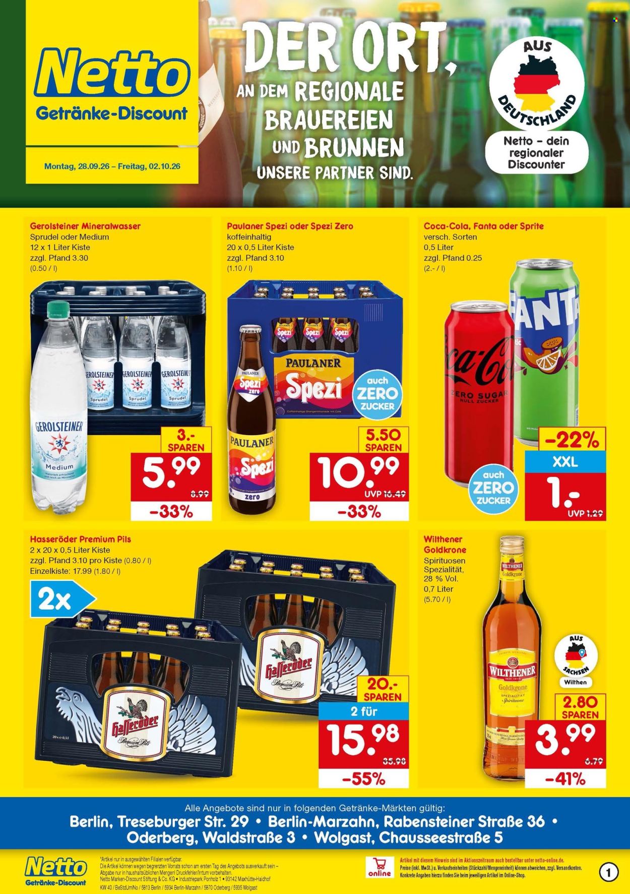 Netto Marken-Discount Prospekte  - 28.09.2026 - 2.10.2026. Seite 1