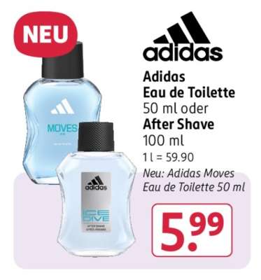 Adidas Eau de Toilette 50 ml oder After Shave 100 ml