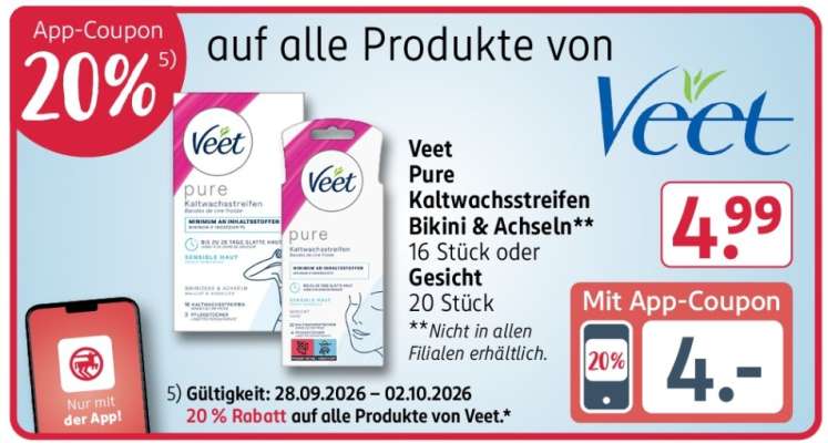 Veet Pure Kaltwachsstreifen Bikini & Achseln