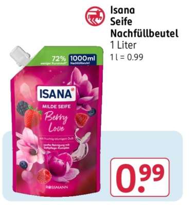 Isana Seife Nachfüllbeutel
