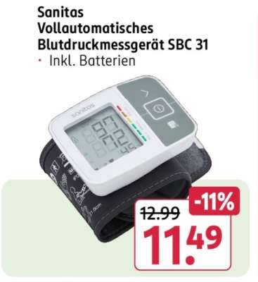 Sanitas Vollautomatisches Blutdruckmessgerät SBC 31