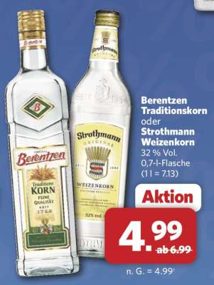 Berentzen Traditionskorn oder Strothmann Weizenkorn