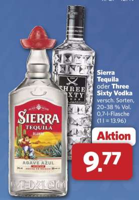 Sierra Tequila oder Three Sixty Vodka