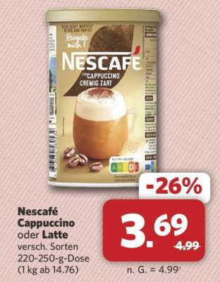 NESCAFÉ Cappuccino oder Latte