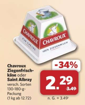 Chavroux Ziegenfrischkäse oder Saint Albray