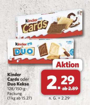 Kinder Cards oder Duo Kekse