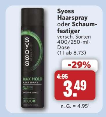 syoss Haarspray oder Schaumfestiger