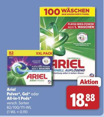 Ariel Pulver, Gel oder All-in-1 Pods