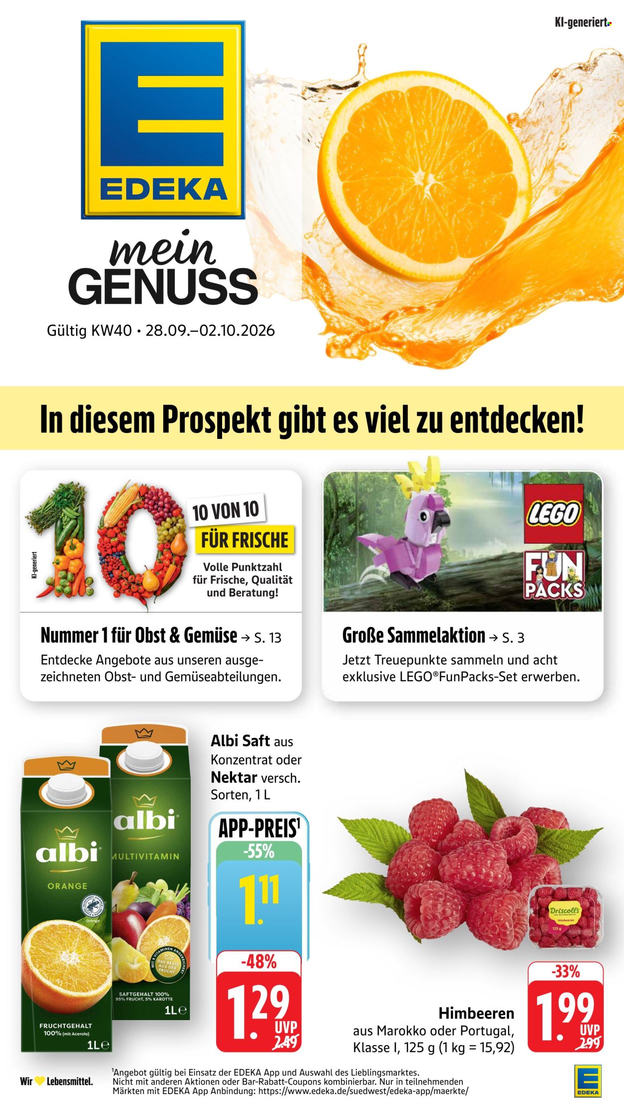 Edeka Prospekte  - 28.09.2026 - 2.10.2026. Seite 1