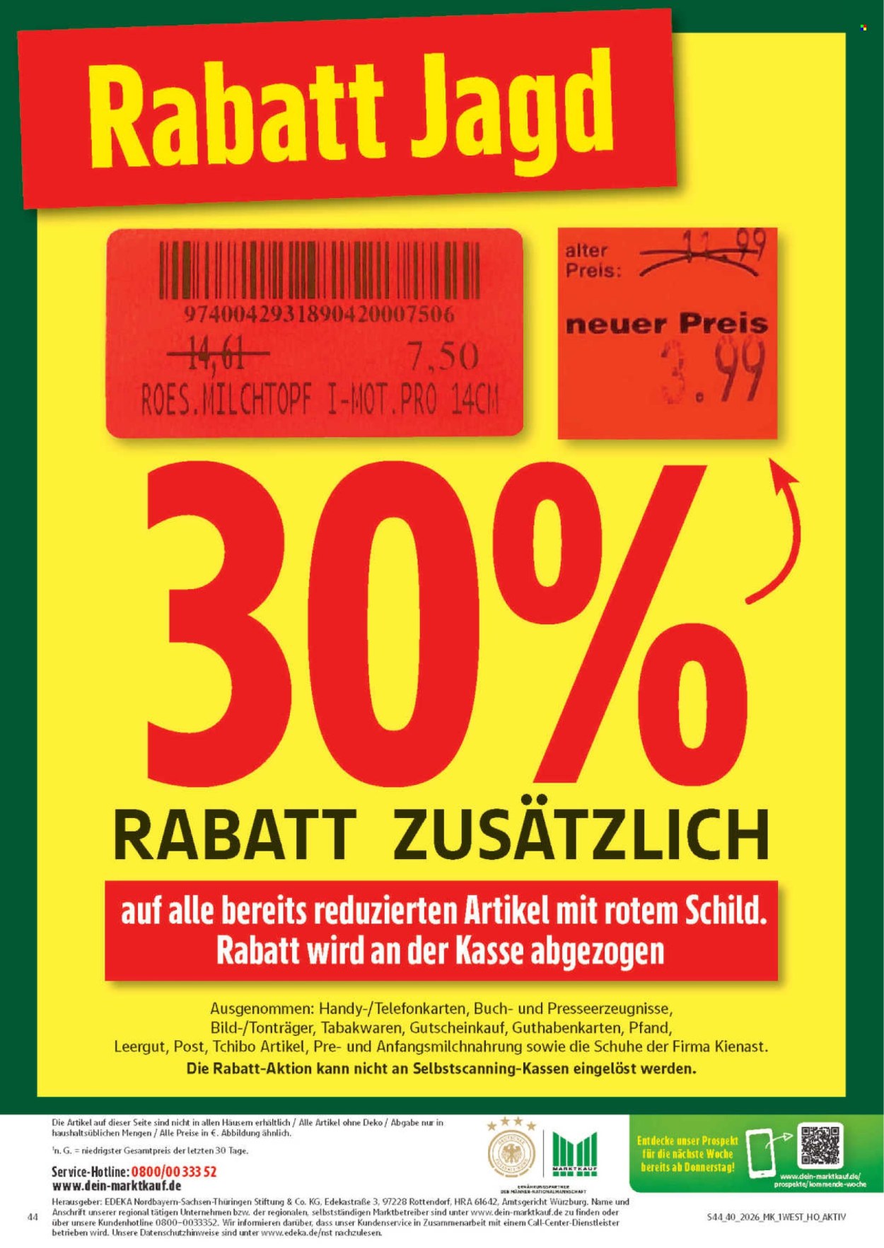 Marktkauf Prospekte  - 28.09.2026 - 2.10.2026. Seite 44