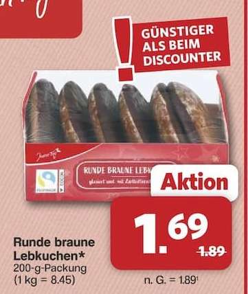 Runde braune Lebkuchen