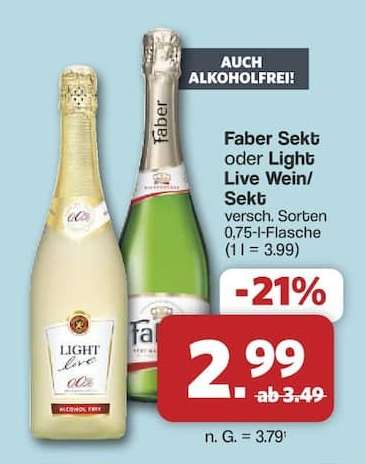 Faber Sekt oder Light Live Wein/Sekt