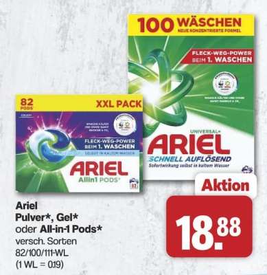 Ariel Pulver, Gel oder All-in-1 Pods