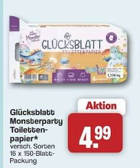 Glücksblatt Monsterparty Toilettenpapier