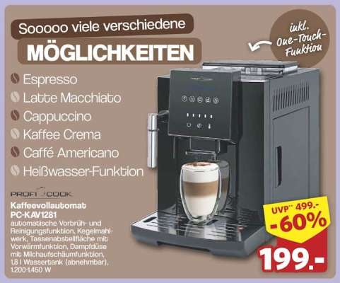 Profi Cook Kaffeevollautomat PC-KAV1281