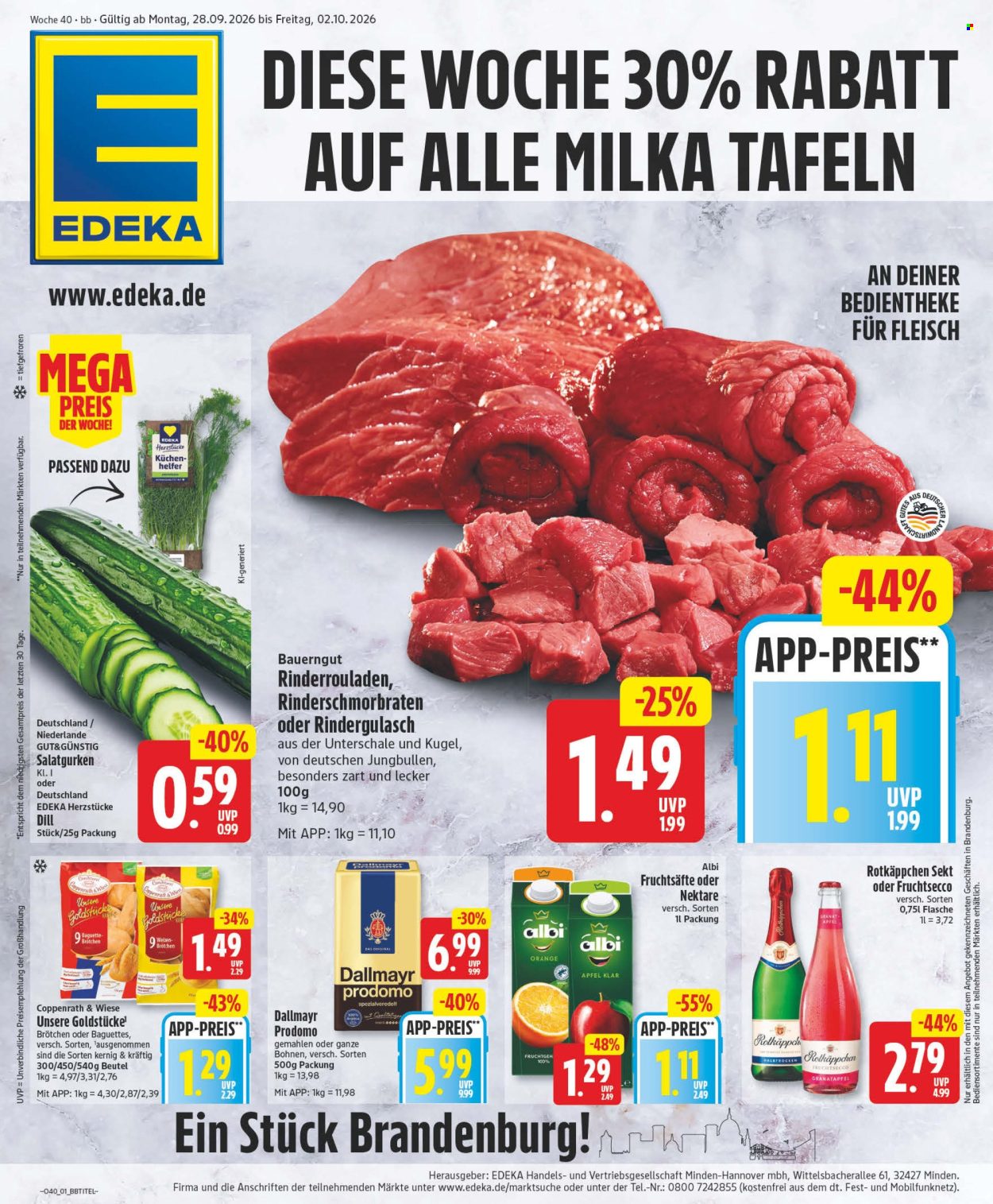 Edeka Prospekte  - 28.09.2026 - 2.10.2026. Seite 1
