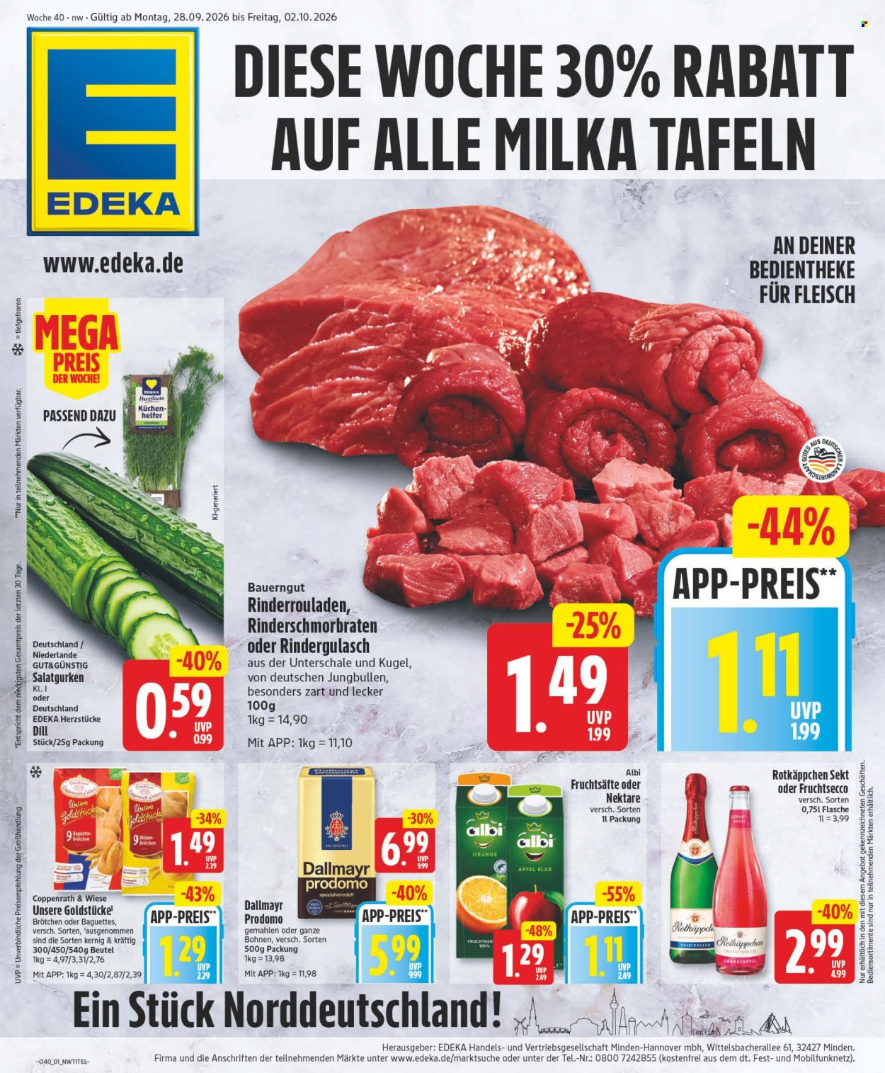 Edeka Prospekte  - 28.09.2026 - 2.10.2026. Seite 1