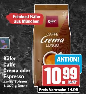 Käfer Caffè Crema oder Espresso