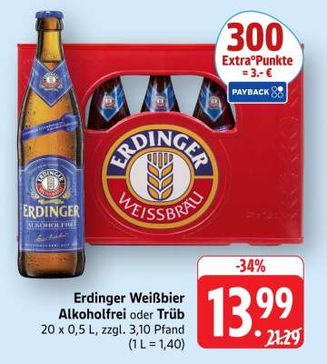 Erdinger Weißbier Alkoholfrei oder Trüb