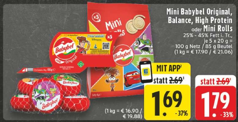 Mini Babybel Original, Balance, High Protein oder Mini Rolls