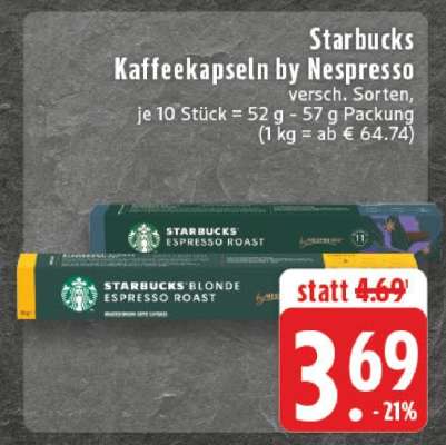 Starbucks Kaffeekapseln by Nespresso