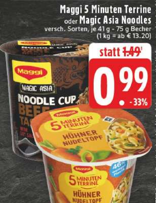 Maggi 5 Minuten Terrine oder Magic Asia Noodles