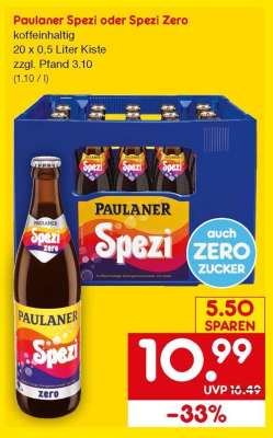 Paulaner Spezi oder Spezi Zero