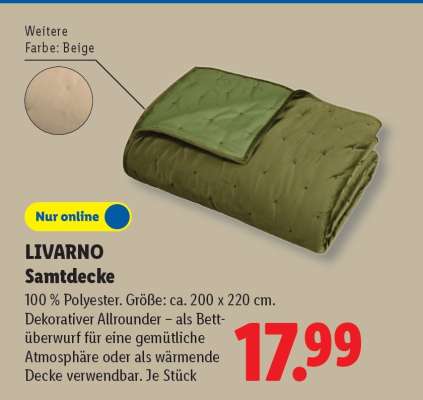 LIVARNO Samtdecke